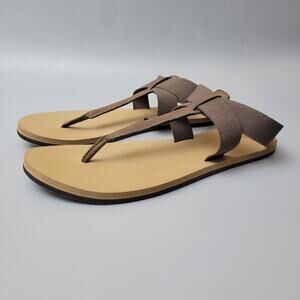 Reef Womens Cushion Moon Brown Ankle Wrap T Strap Sandals Size 8.5 Beach Casual